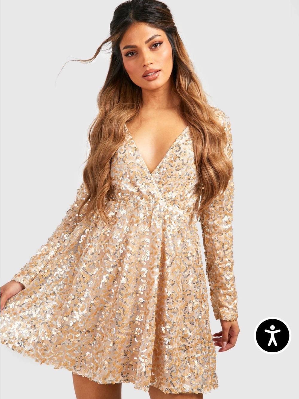 Golden sequin dress